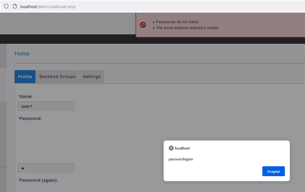 XSS password result 2