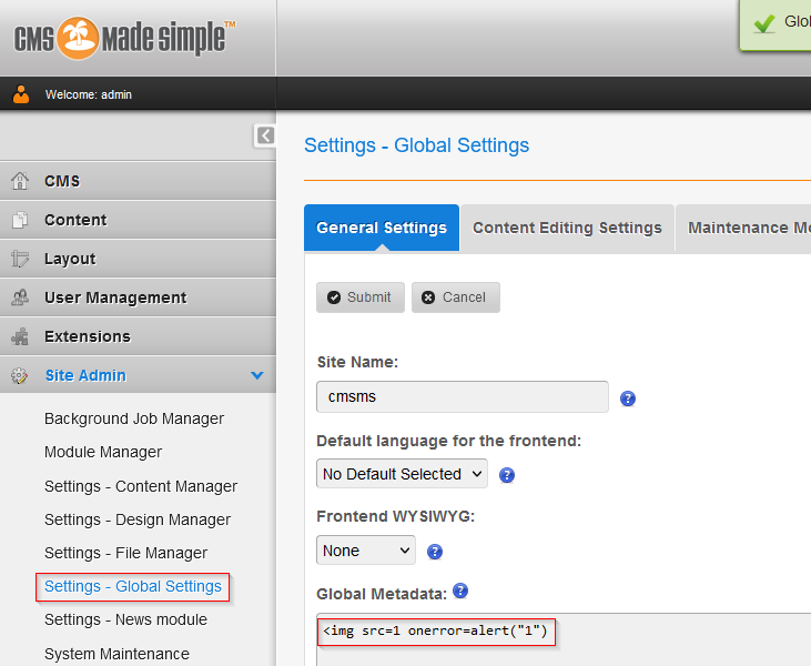 XSS Global Metadata