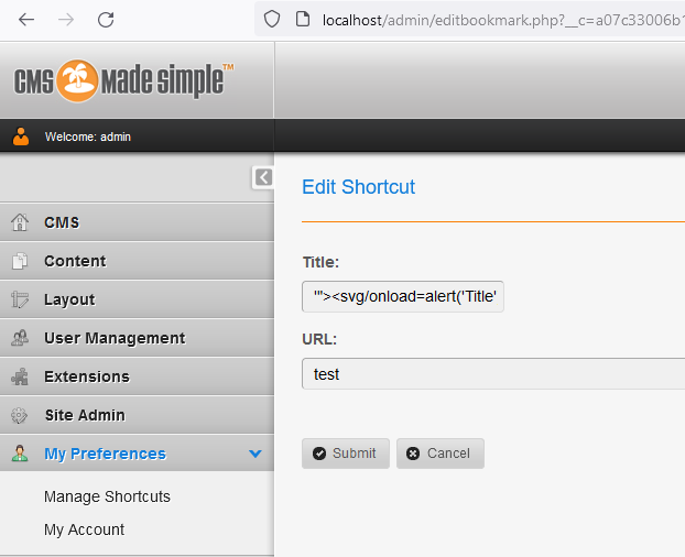 XSS Shortcut