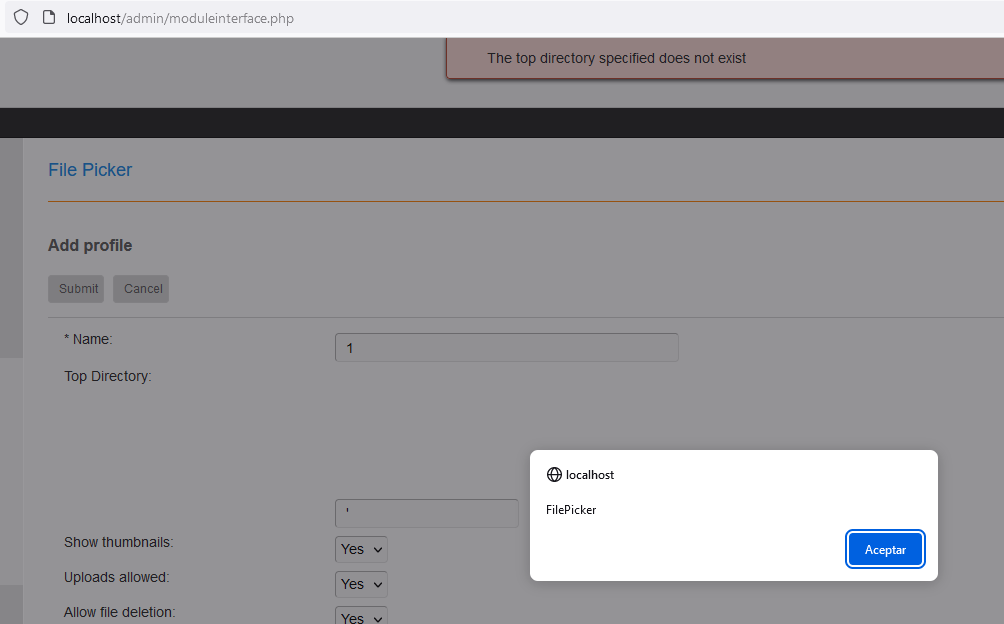 XSS FilePicker risultato