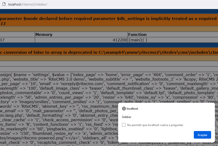 Résultat XSS de la barre latérale