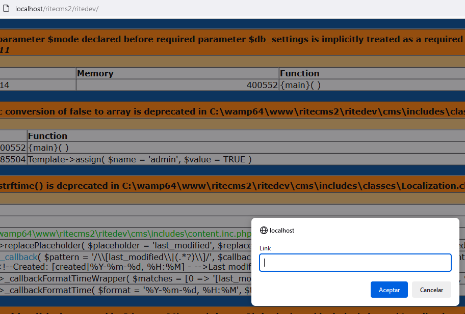 XSS link result