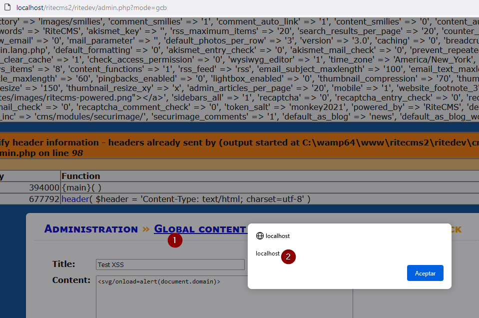 Результат XSS-полезной нагрузки