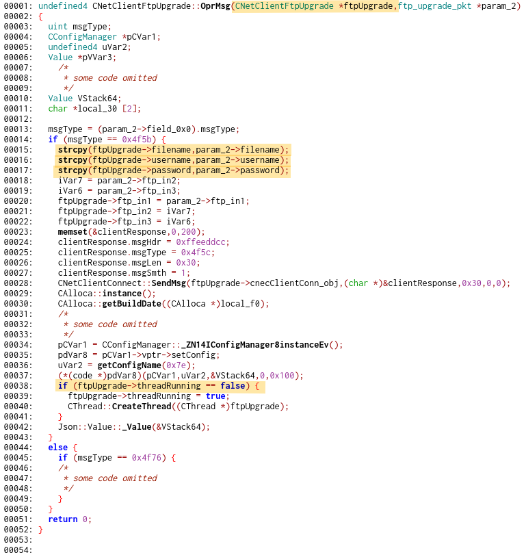 易受攻击的 strcpy 调用