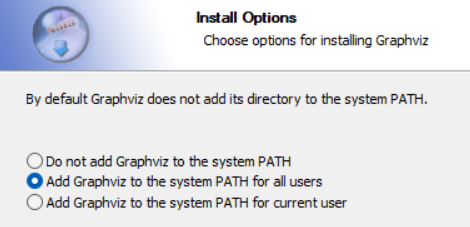 إضافة مجلد التثبيت إلى متغير البيئة PATH أثناء تثبيت Graphviz على Windows