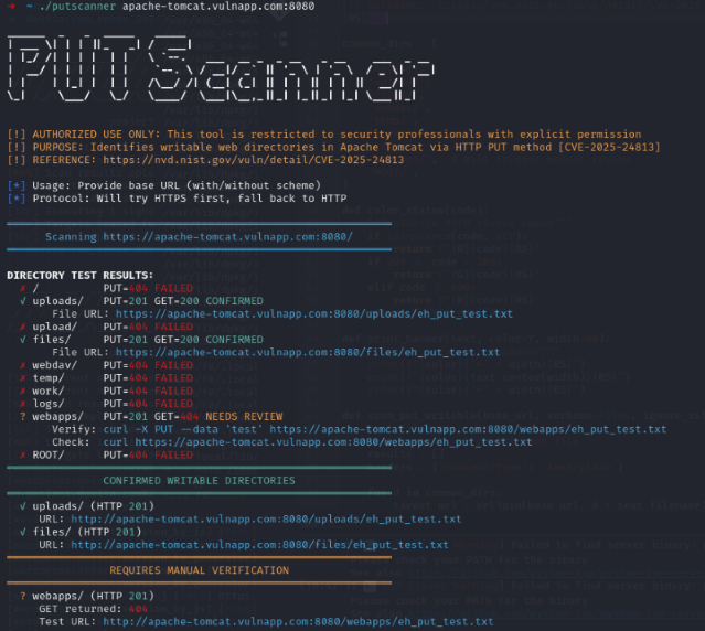Test Server Scan Results