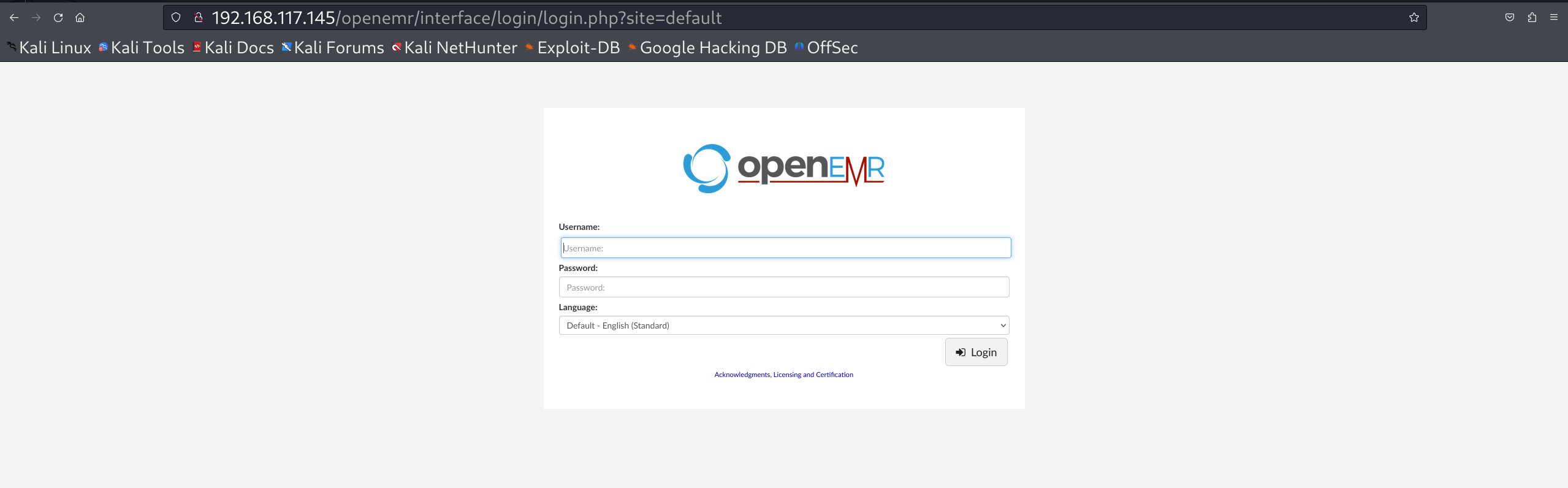 Login-Seite