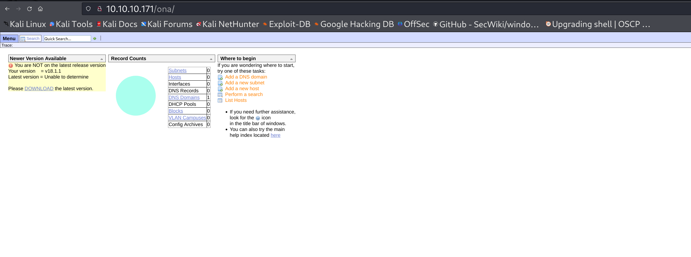Interfaz web de ONA