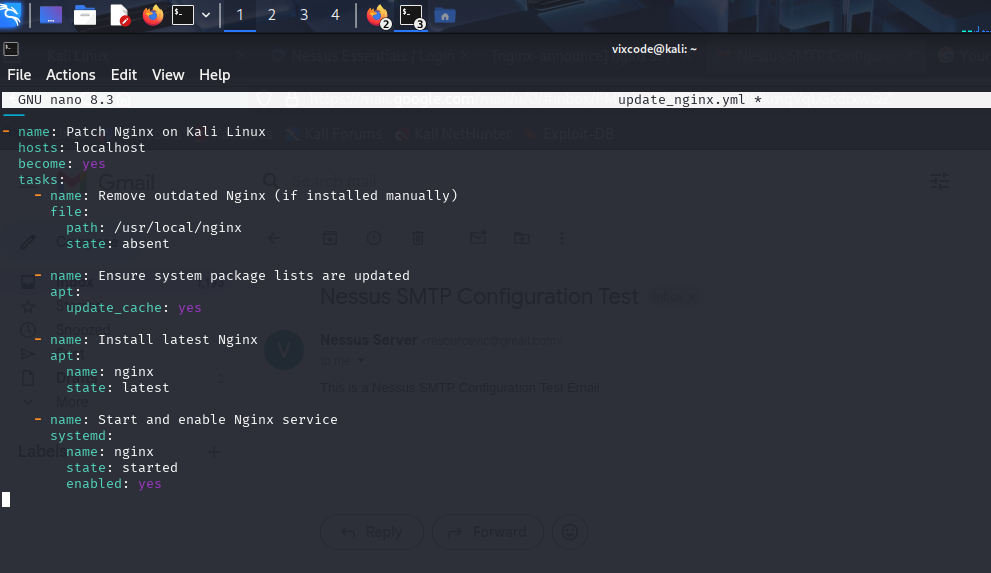 .yml script to update the old version of Nginx