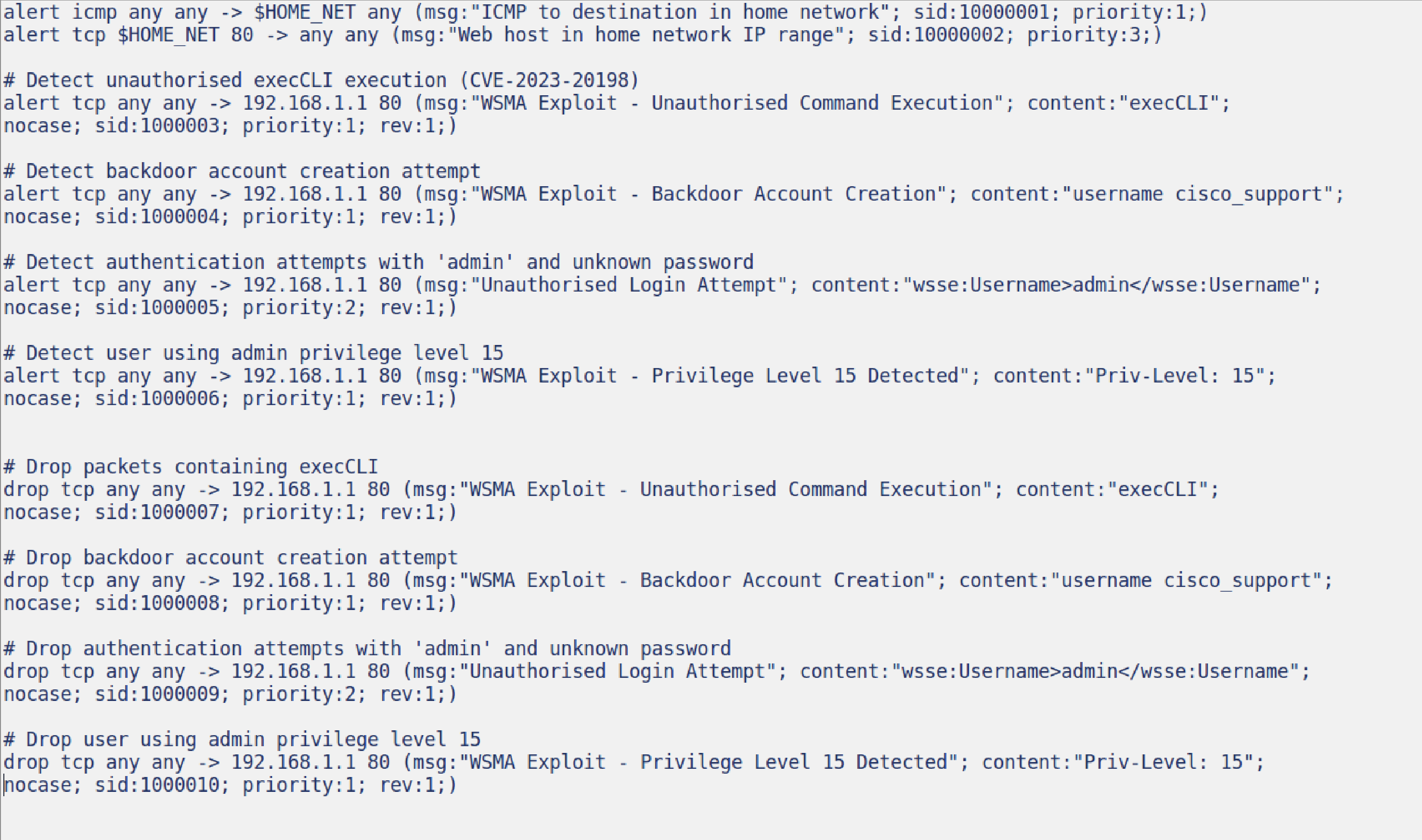 Snort Rules Example