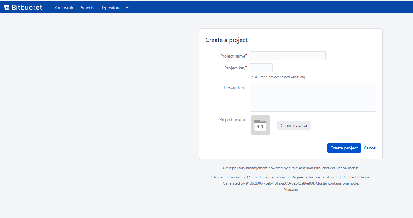 Project Creation in Bitbucket