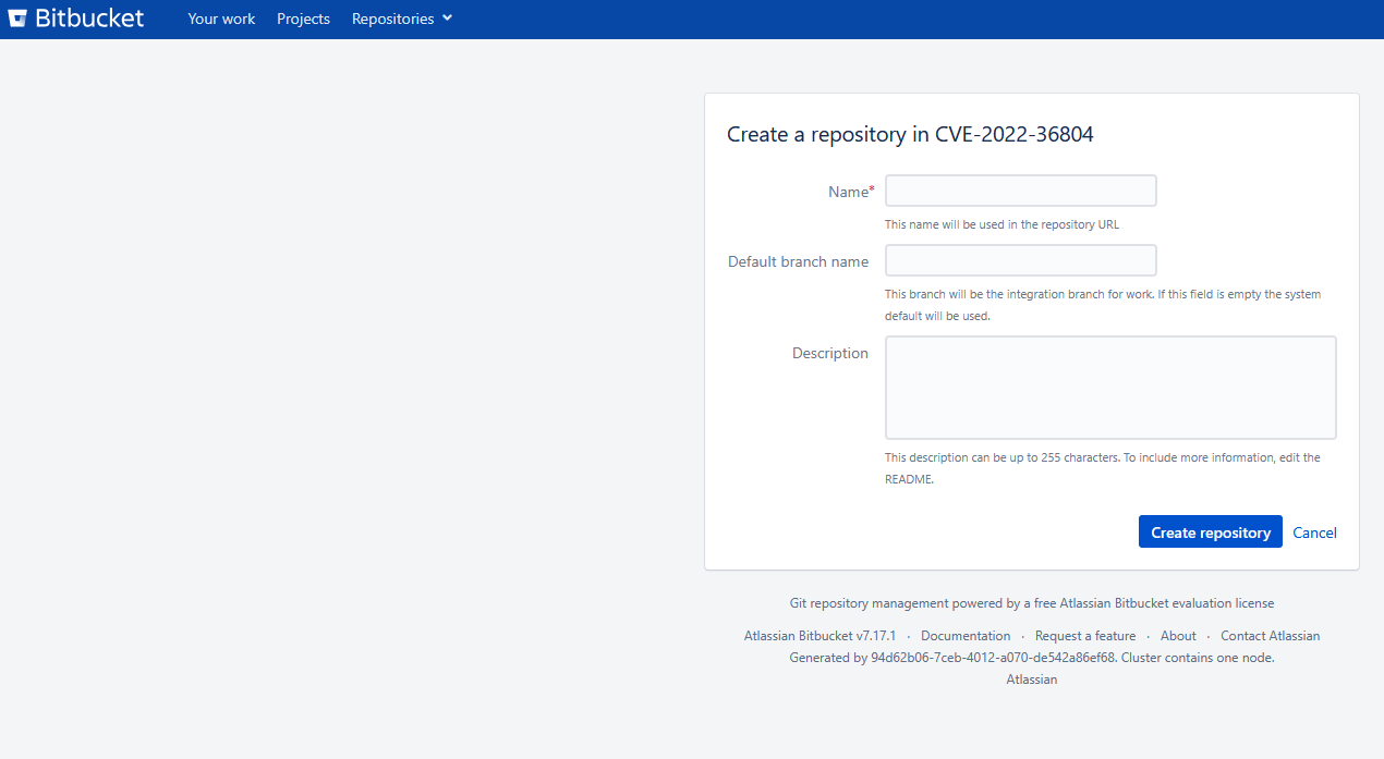 Repo Creation in Bitbucket