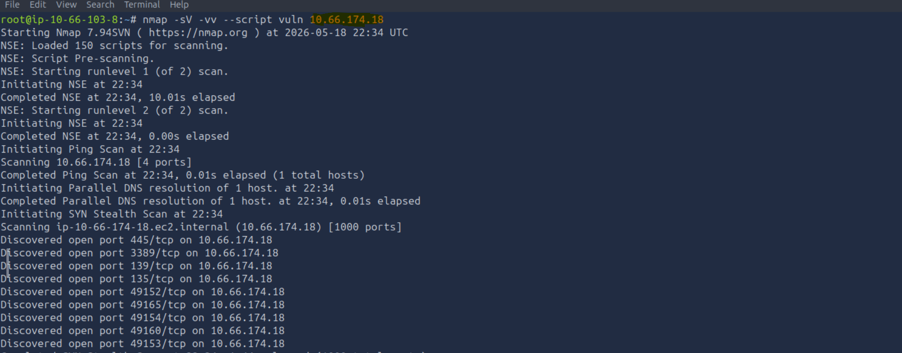Nmap-Scan — offene Ports