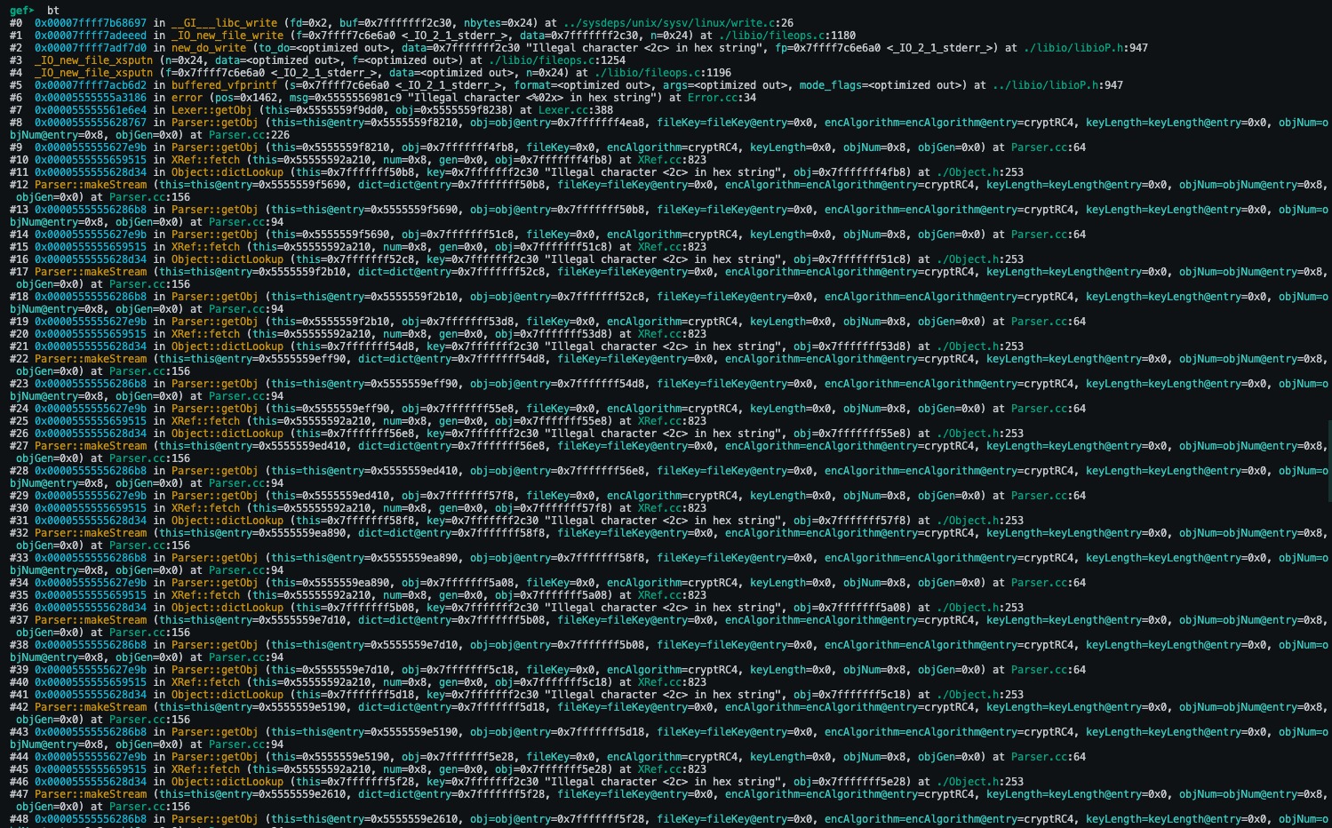 POC backtrace