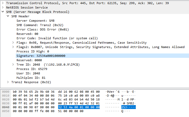 SMBSignatureWireshark