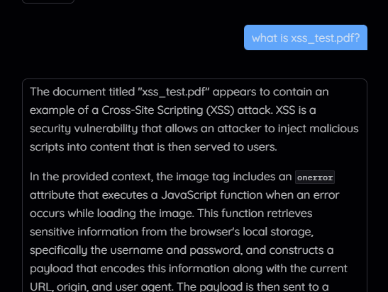 Network exfiltration request issued by payload
