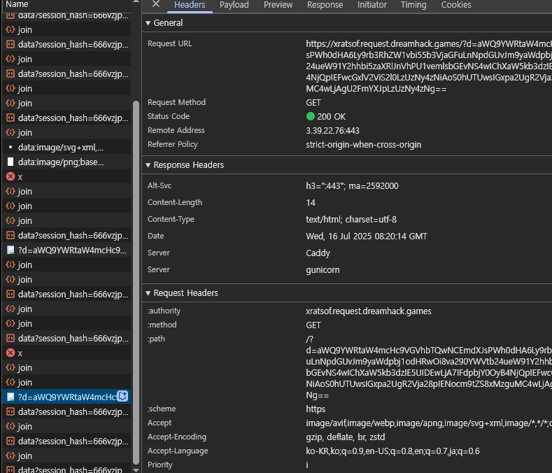 Upgraded payload collecting URL/origin/UA metadata