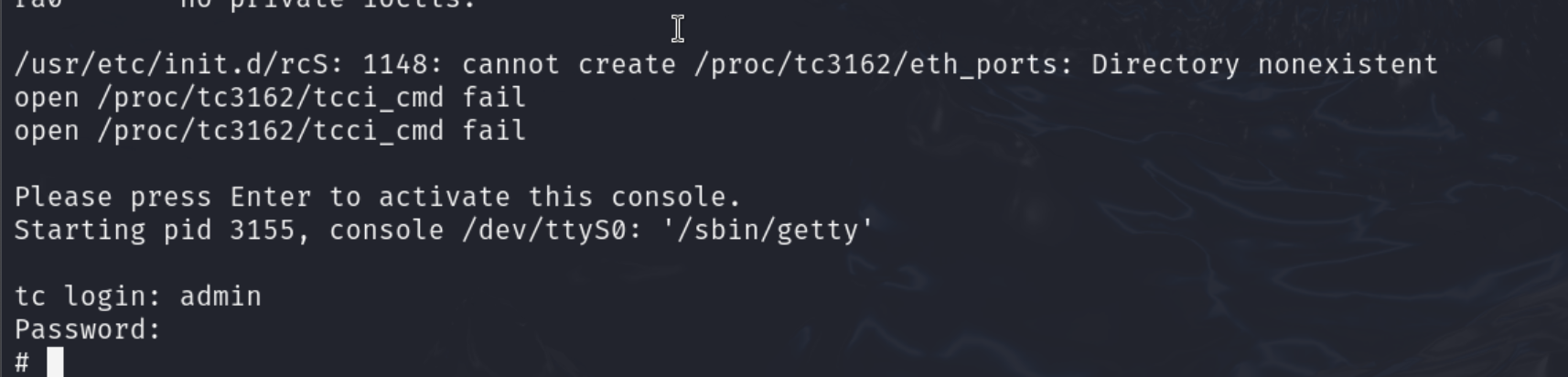 Console login