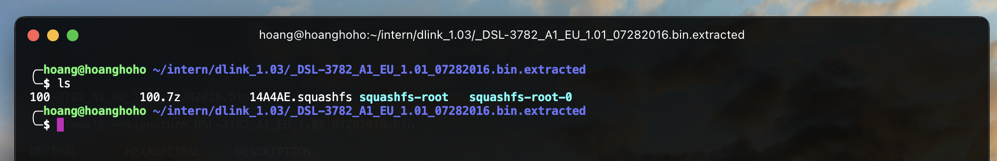 Extracted files