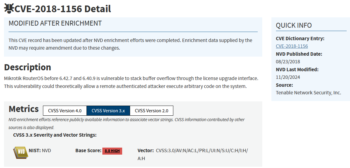 NIST CVE 验证