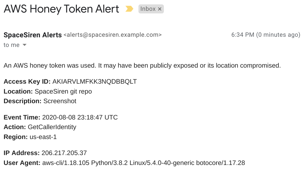 Alerte email
