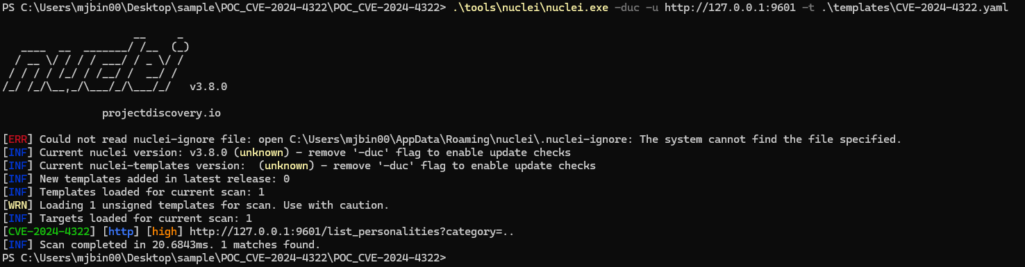 Verifica Nuclei Windows vulnerabile