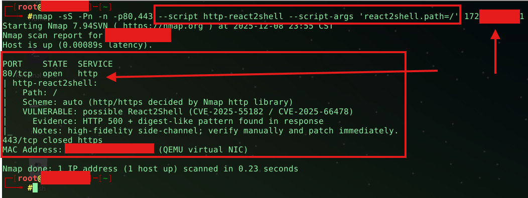 Logo dello scanner NSE React2Shell