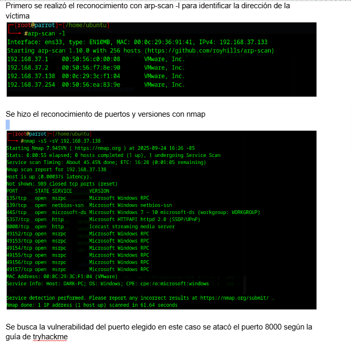 ARP スキャンと Nmap の結果