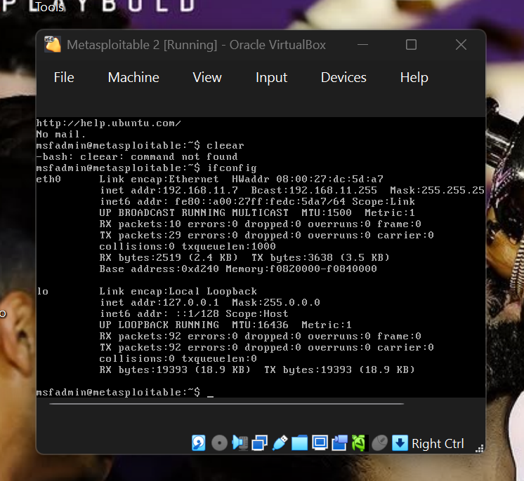 Metasploitable IP