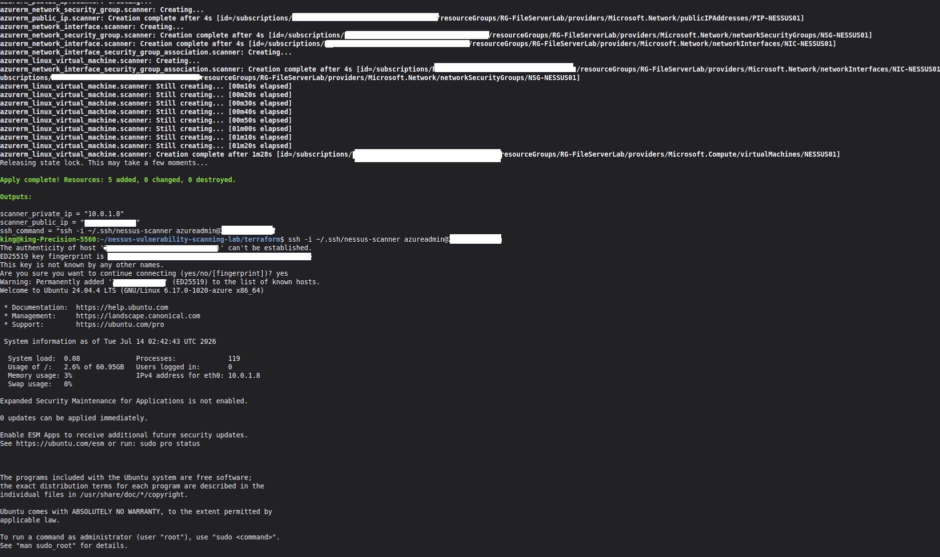 Scanner-SSH-Sitzung