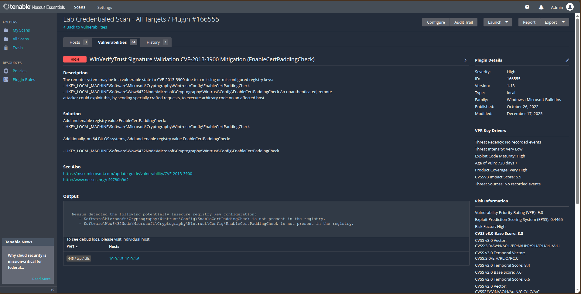 Detail des Befunds CVE-2013-3900