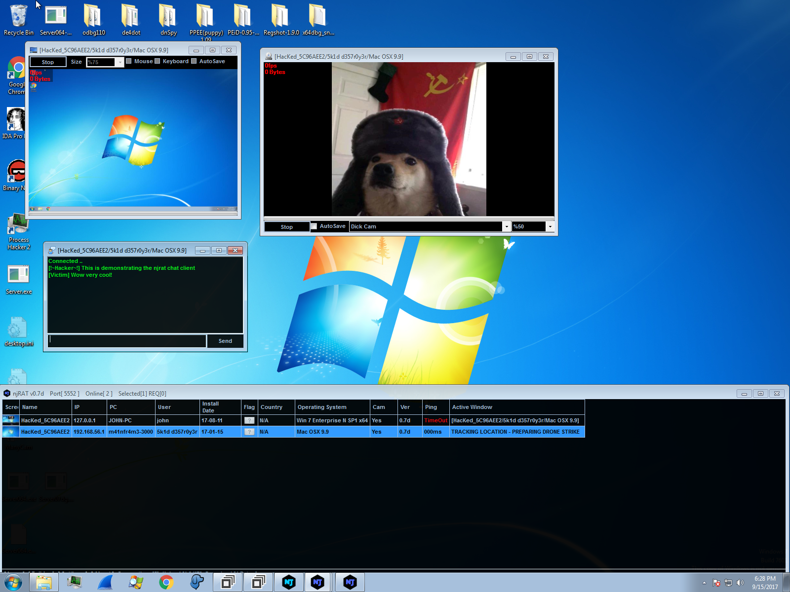 NJRAT 0.7d RDP/CAM/CHAT modules