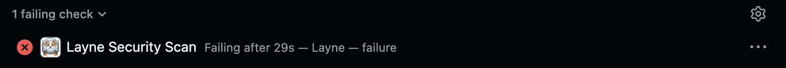 PR에서 실패한 Layne 검사
