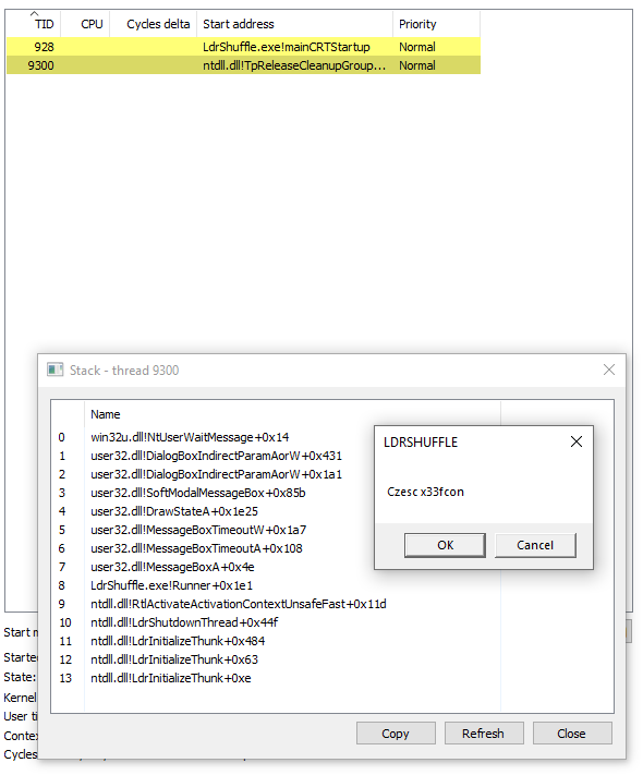 Pila de llamadas en MessageBoxA()