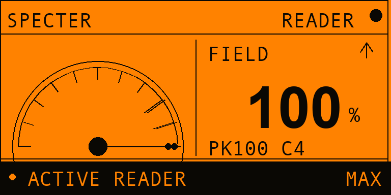 Sweep — reader found, meter pegged