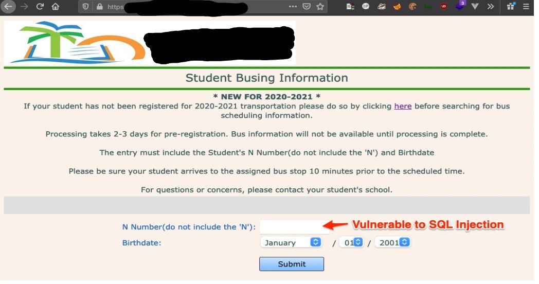 公共的学生班车信息页面