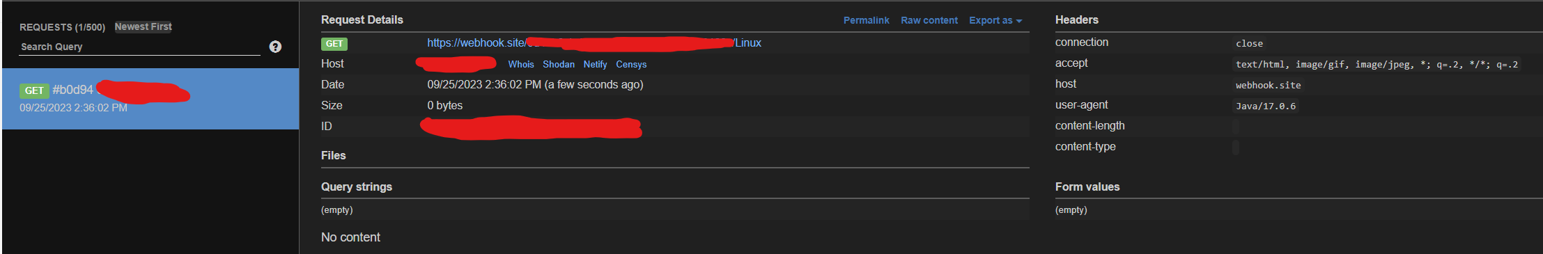 Webhook screenshot