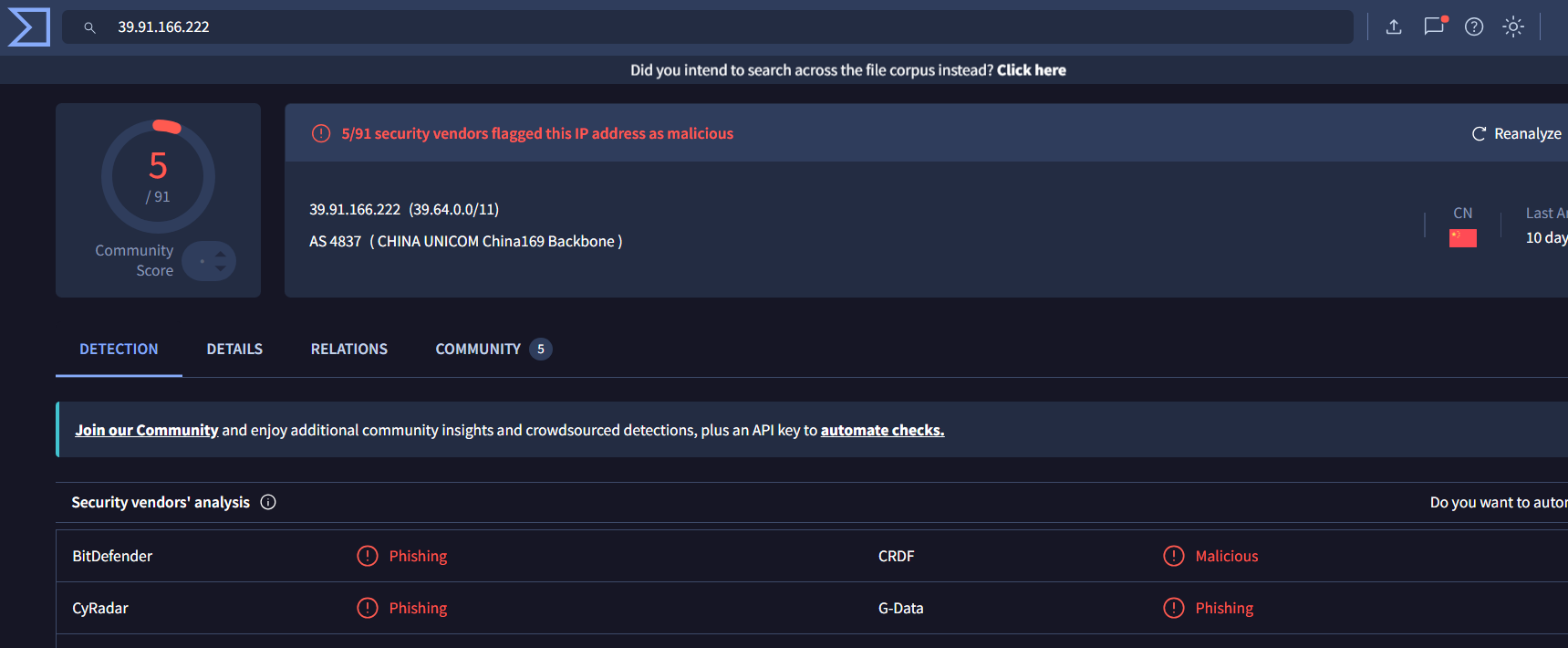 Analyse VirusTotal