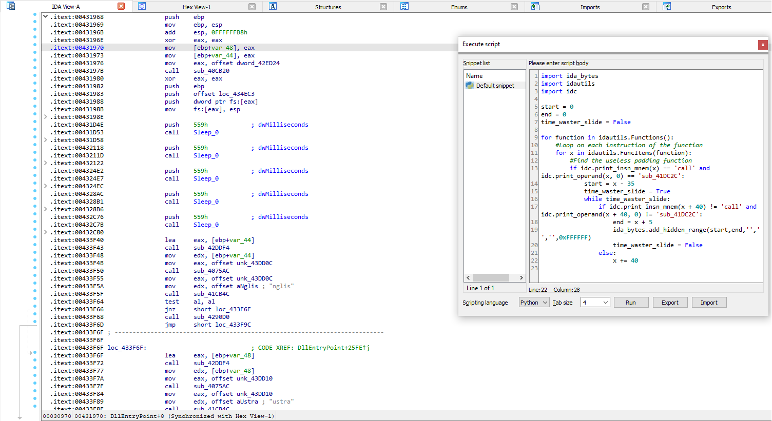 DLL Entry after deobfuscation